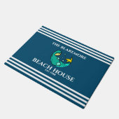 Meraid Ocean Blue White Stripes Name Niedlich Fußmatte (Schrägansicht)
