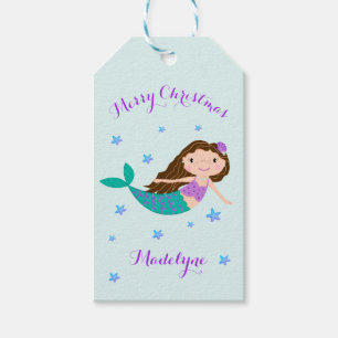 Meraid Weihnachten Lila Glitzer Personalisiert Nam Geschenkanhänger