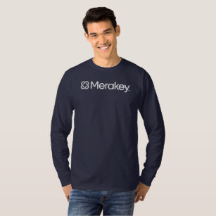 Merakey Logo-Marine Lang-Hülse T - Shirt
