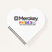 Merakey PRIDE Spiral Heart Shaped Notebook Notizblock (Vorderseite)