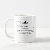 Meraki Definition griechisch inspirierendes Zitat Kaffeetasse (Links)