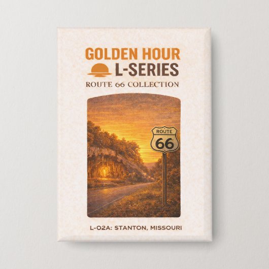 Meramec Caverns Route 66 Goldene Stunde Missouri Button (Vorderseite)