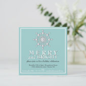 Meran & Bright Sparkle Snowflake Party Einladung (Stehend Vorderseite)