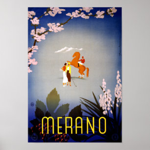 Meran Italy Vintage Travel Poster restauriert