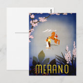 Meran Italy Vintage Travel Poster restauriert Postkarte (Vorne/Hinten)