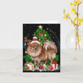 Meranian Christmas Tree Light Pajama Dog Xmas T Sh Karte (Gelbe Blume)