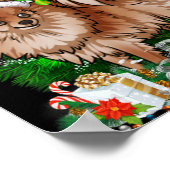 Meranian Christmas Tree Light Pajama Dog Xmas T Sh Poster (Ecke)