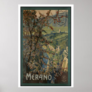 Merano Italien Vintage-Reiseposter - gerahmt Poster