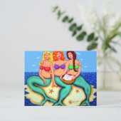 Merbabes - Mermaids nur Spaß haben Postkarte (Stehend Vorderseite)