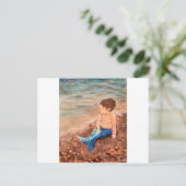 Merbaby Boy Postkarte (Stehend Vorderseite)