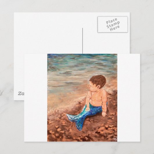 Merbaby Boy Postkarte (Vorne/Hinten)