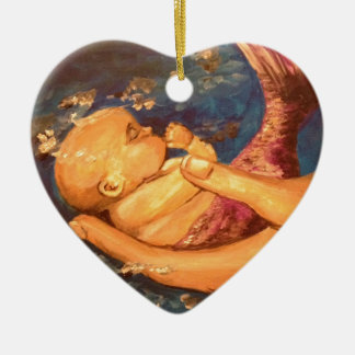 Merbaby nachts keramikornament
