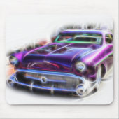 Merc Mercury Hotrod Mouse Pad Lila Flames Rodder Mousepad (Vorne)