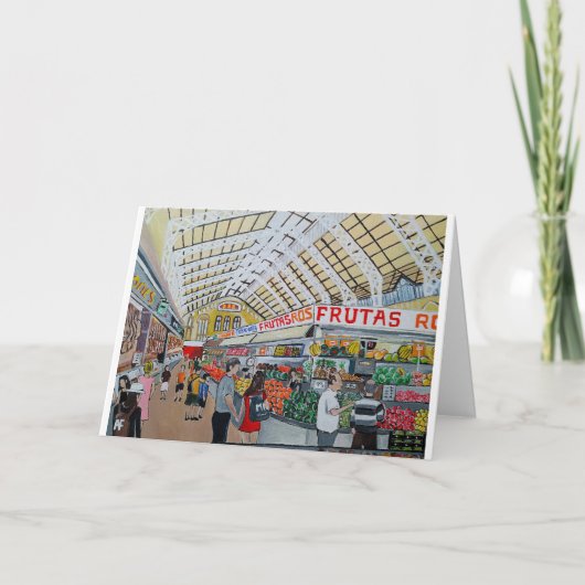 Mercado Central de Valencia Malerei von Alfred Fox Karte (Vorderseite)