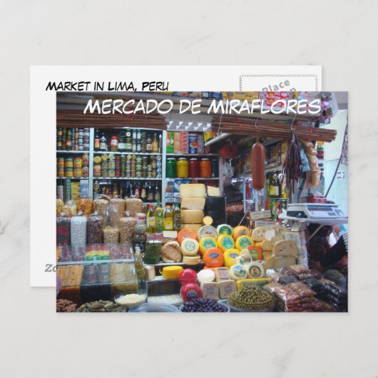 Mercado de Miraflores Postkarte (Vorne/Hinten)
