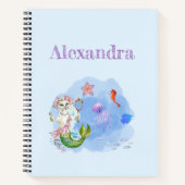 Mercat hellblauer Meerjungkatzenkatze individuelle Notizblock (Vorderseite)