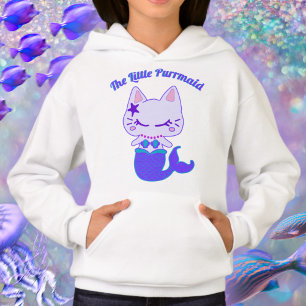 MerCat-Katze, die junge Mädchen von Mermaid, die Hoodie