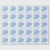 Mercat light Blue Cat mermaid Birthday Geschenkpapier (Flach)