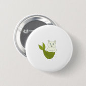 Mercat Purrmaid Merman Fish Cat Button (Vorne & Hinten)