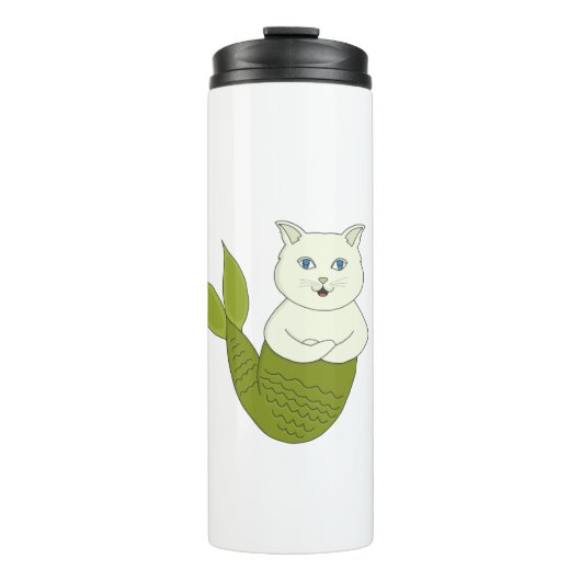 Mercat Purrmaid Merman Fish Cat Thermosbecher (Vorderseite)