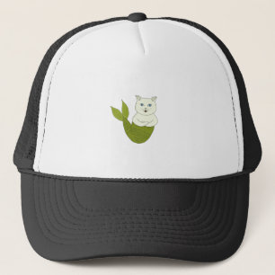 Mercat Purrmaid Merman Fish Cat Truckerkappe