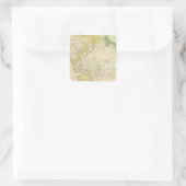 Mercator-Diagramm 2 Quadratischer Aufkleber (Tasche)
