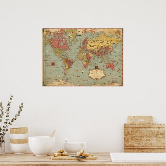 Mercator Map of the World Poster (Küche)