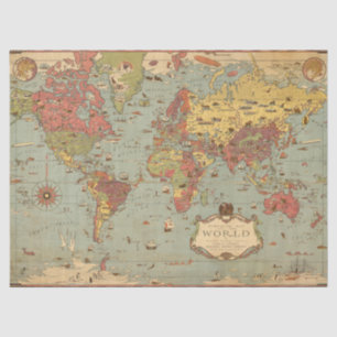 Mercator Map of the World Seidenpapier