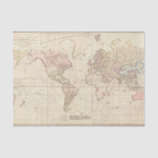 Mercator Map of the World Seidenpapier (Vorderseite)