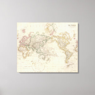 Mercators Projektion der Welt Leinwanddruck