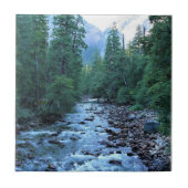 Merced River by Happy Isles, Yosemite, CA Fliese (Vorderseite)