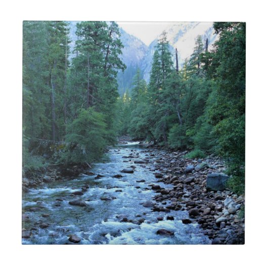 Merced River by Happy Isles, Yosemite, CA Fliese (Vorderseite)