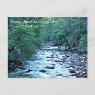 Merced River by Happy Isles, Yosemite, CA Postcard Postkarte