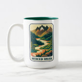 Merced River California Colors Zweifarbige Tasse (Links)