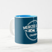Merced River California Kayaking Zweifarbige Tasse (Vorderseite Links)