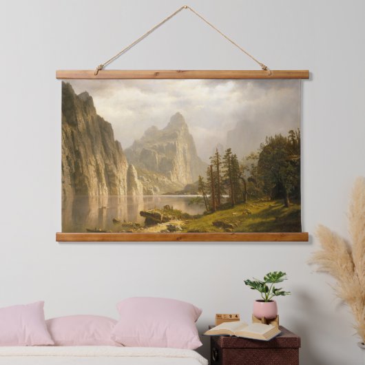 Merced River, Yosemite Valley Tapestory Wandteppich Mit Holzrahmen (Schlafzimmer)