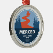 Merced Wild and Landschaftlich River California Ornament Aus Metall (Rechts)