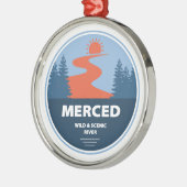 Merced Wild and Landschaftlich River California Ornament Aus Metall (Links)
