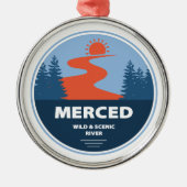 Merced Wild and Landschaftlich River California Ornament Aus Metall (Vorne)