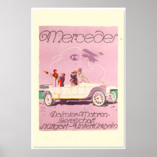 Mercedes 1914 Vintage Style Klassiker Auto Poster