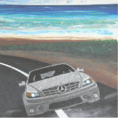 Mercedes an der Küste Aufkleber (Vorderseite)