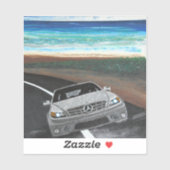 Mercedes an der Küste Aufkleber (Blatt)