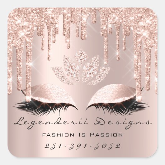 Mercedes Beauty Lashes Lotus Vielen Dank Quadratischer Aufkleber (Vorderseite)