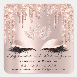 Mercedes Beauty Lashes Lotus Vielen Dank Quadratischer Aufkleber