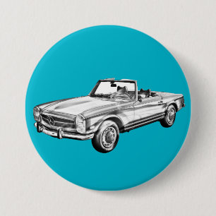 Mercedes Benz 280 SL Cabrio Illustration Button