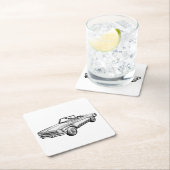 Mercedes Benz 280 SL Cabrio Illustration Rechteckiger Pappuntersetzer (Vor Ort)