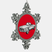 Mercedes Benz 280 SL Cabrio Illustration Schneeflocken Zinn-Ornament (Links)