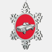 Mercedes Benz 280 SL Cabrio Illustration Schneeflocken Zinn-Ornament (Rechts)