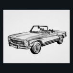 Mercedes Benz 280 SL Cabriolet Poster<br><div class="desc">Mercedes Benz 280 SL Konvertible digitale klassische Auto-Illustration. Wählen Sie Ihre eigene Hintergrundfarbe,  indem Sie auf die Schaltfläche Anpassen klicken und Ihre Farbe aus der Hintergrundfarbe auswählen.</div>