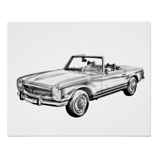 Mercedes Benz 280 SL Cabriolet Poster (Vorderseite)
